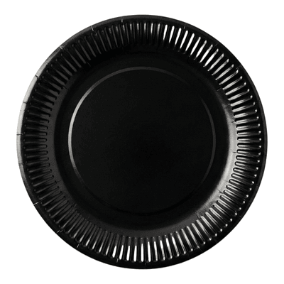Platos de cartón negro 25 unidades