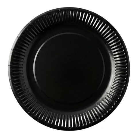 Platos de cartón negro 25 unidades