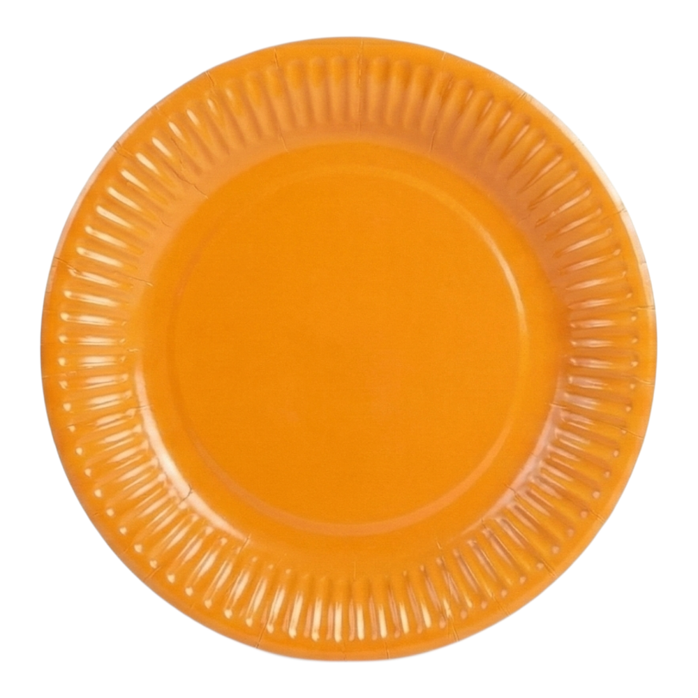 Platos de cartón naranja 25 unidades