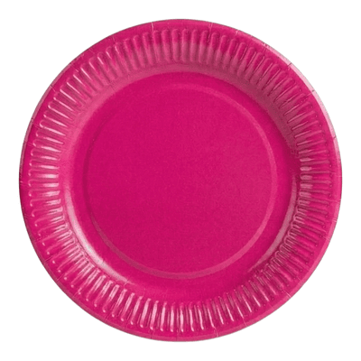 Platos de cartón fucsia 25 unidades