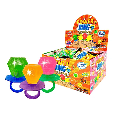  Caramelo Anillo Power Ring x24 Unidades