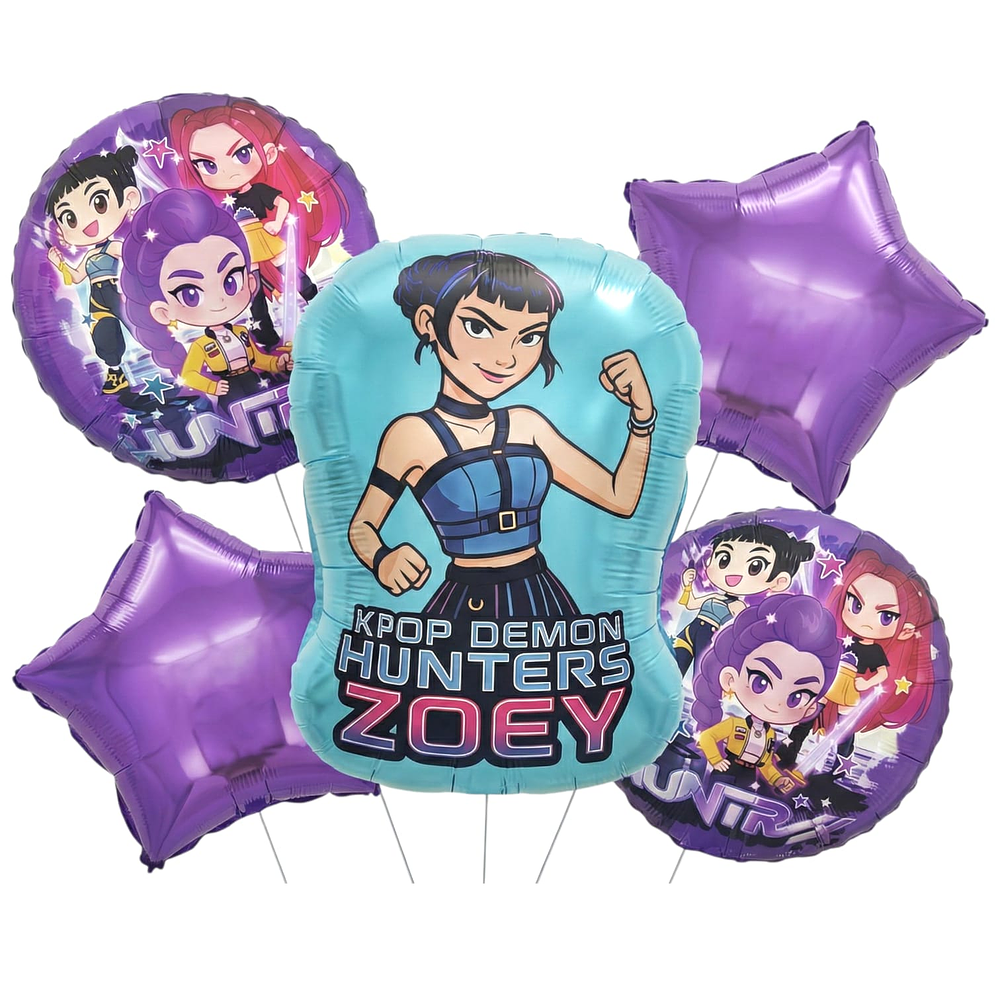 Set de globos guerreras k-pop Zoe