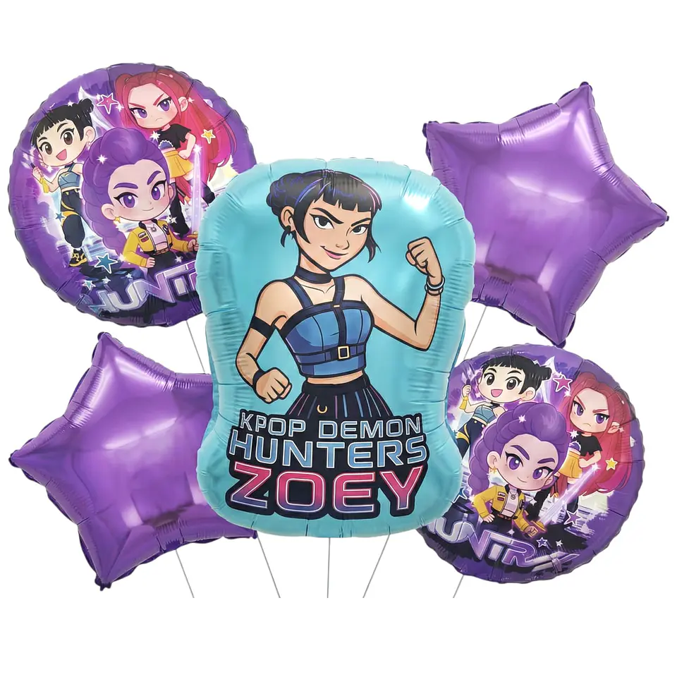 Set de globos guerreras k-pop Zoe 1