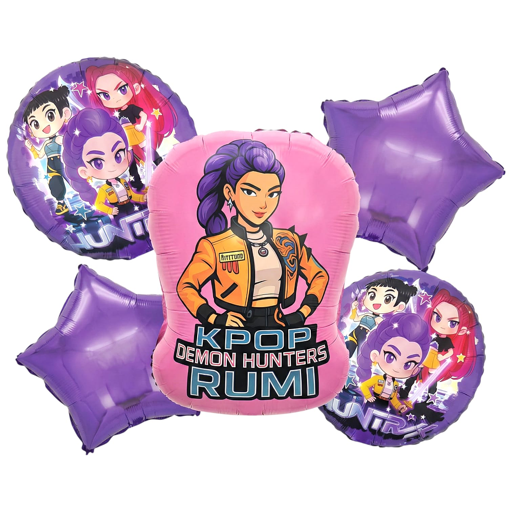 Set de globos guerreras k-pop Rumi