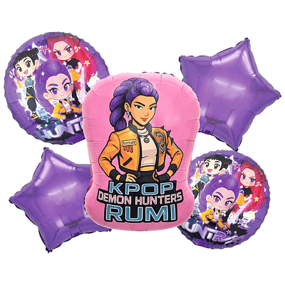 Set de globos guerreras k-pop Rumi
