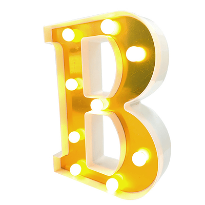 Letra B LED dorada 22 cm