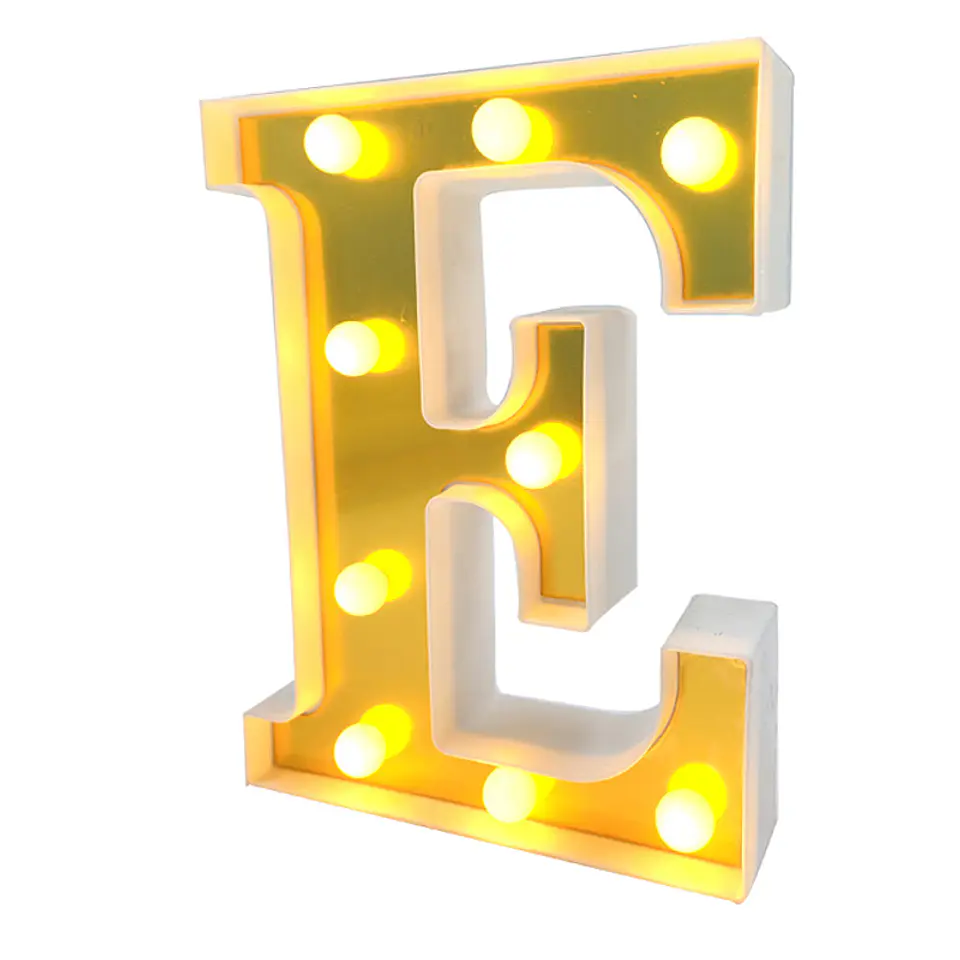 Letra E LED dorada 22 cm 1
