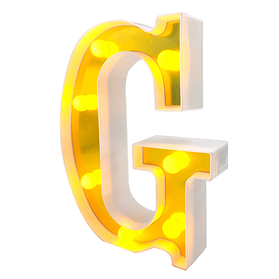 Letra G LED dorada 22 cm