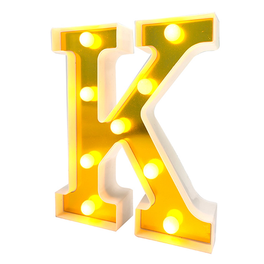 Letra J LED dorada 22 cm