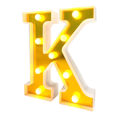 Letra J LED dorada 22 cm