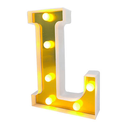 Letra L LED dorada 22 cm