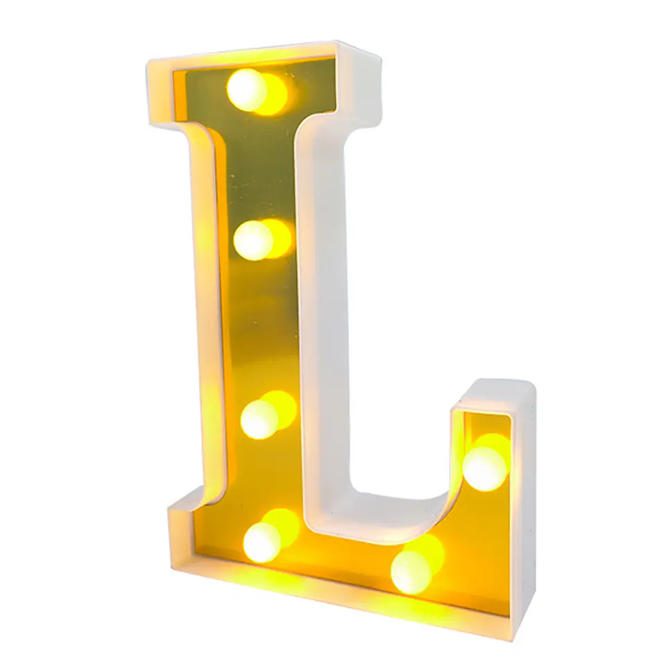 Letra L LED dorada 22 cm 1