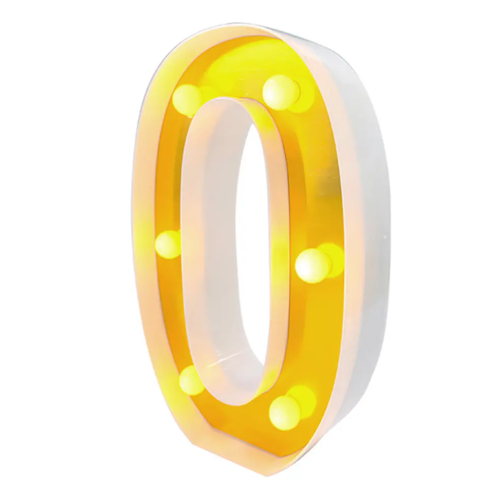 Letra O LED dorada 22 cm 1