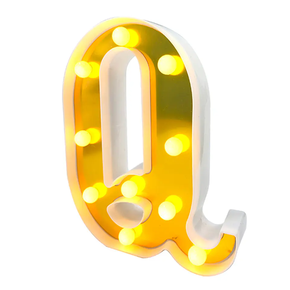 Letra Q LED dorada 22 cm 1