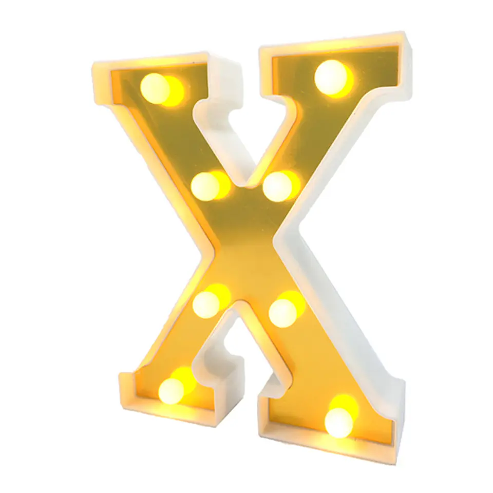 Letra X LED dorada 22 cm 1