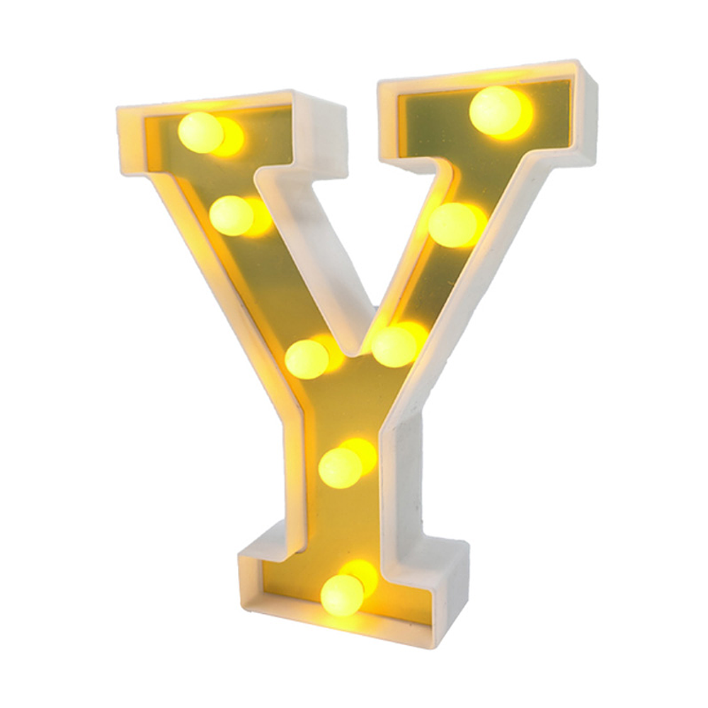 Letra Y LED dorada 22 cm