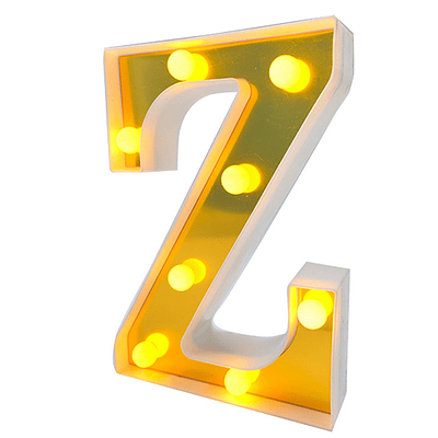 Letra Z LED dorada 22 cm