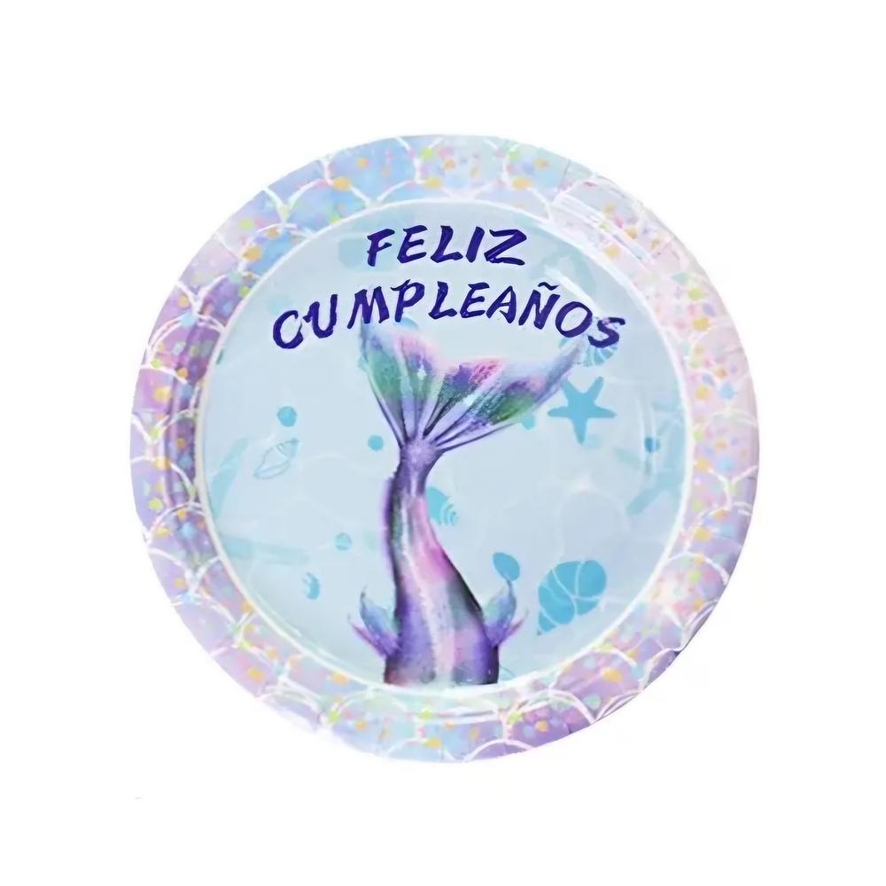 Platos cartón sirena x6