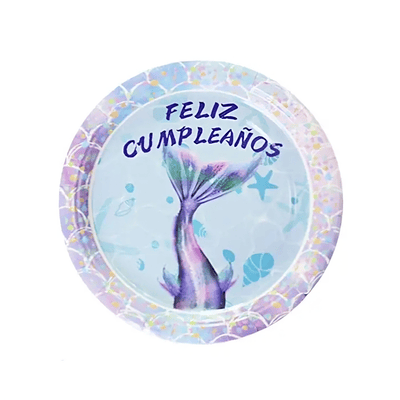 Platos cartón sirena x6
