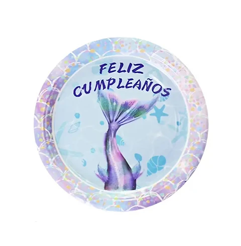 Platos cartón sirena x6