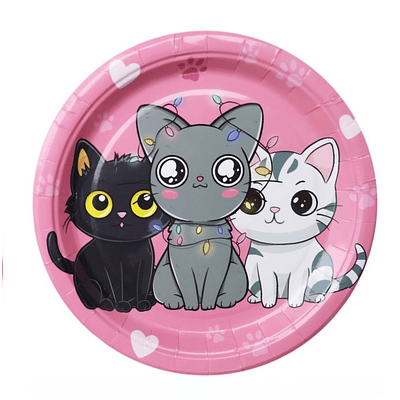 Platos gatos 6 unidades 