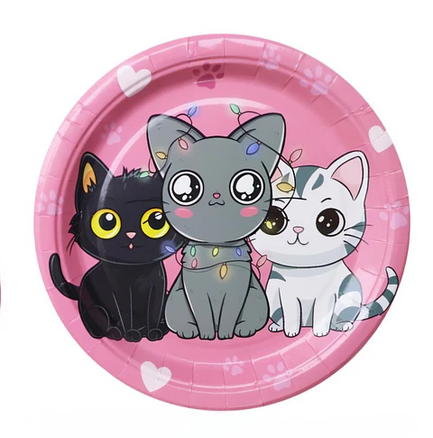Platos gatos 6 unidades 