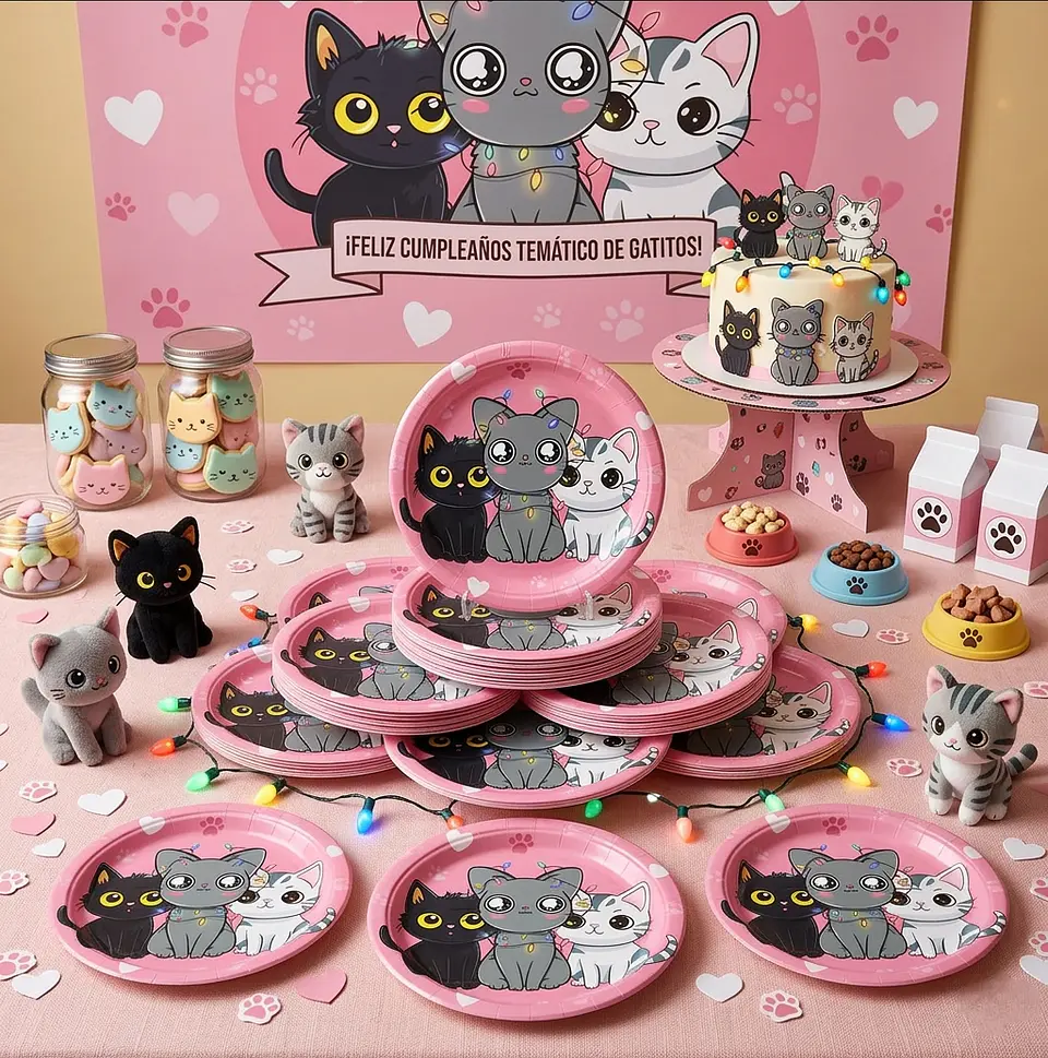 Platos gatos 6 unidades  2