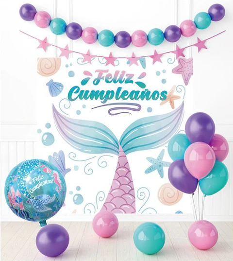 Decoración sirena 36 piezas 