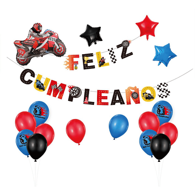 Decoración moto 19 piezas 