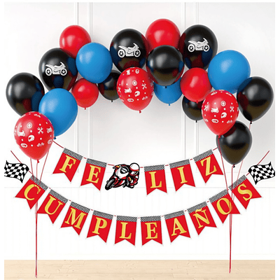 Decoración moto 40 piezas 