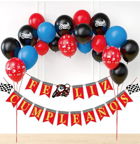 Decoración moto 40 piezas 