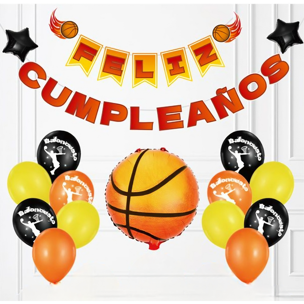Decoración basquetbol 18 piezas 