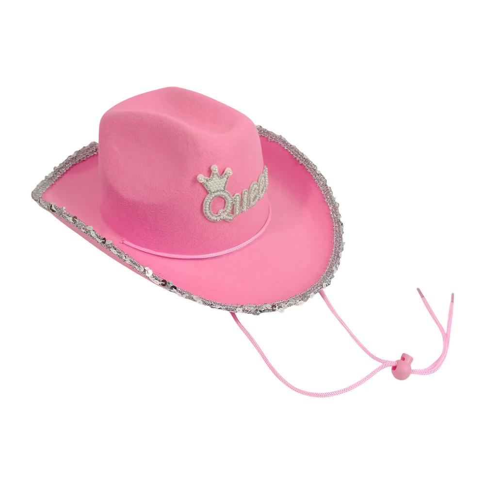 Sombrero vaquero Queen rosa