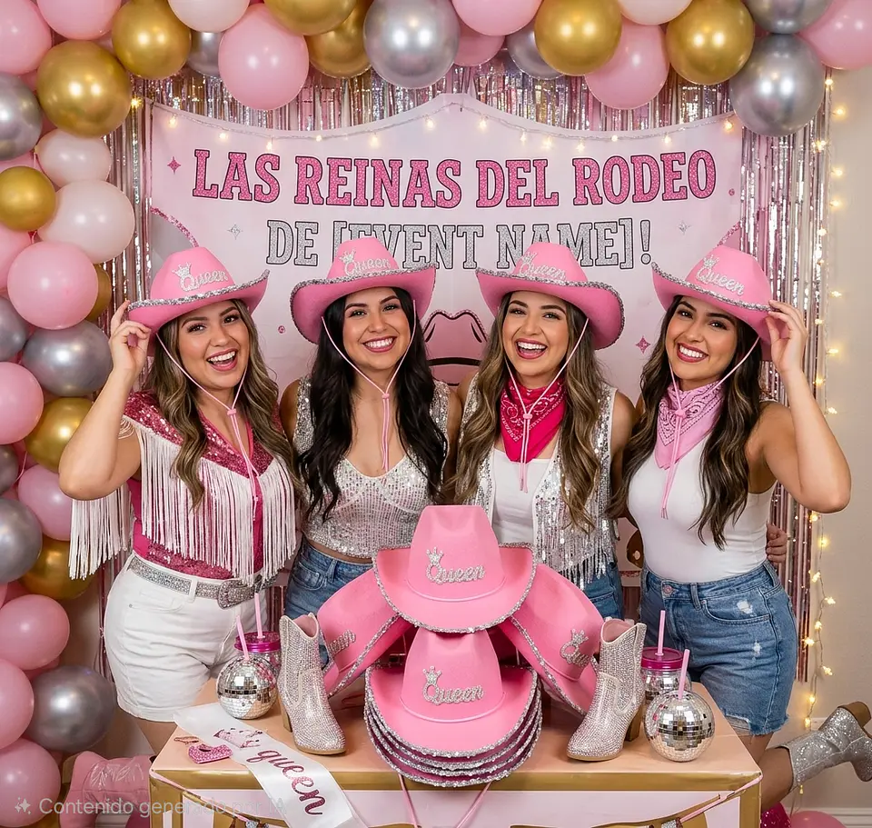 Sombrero vaquero Queen rosa 2