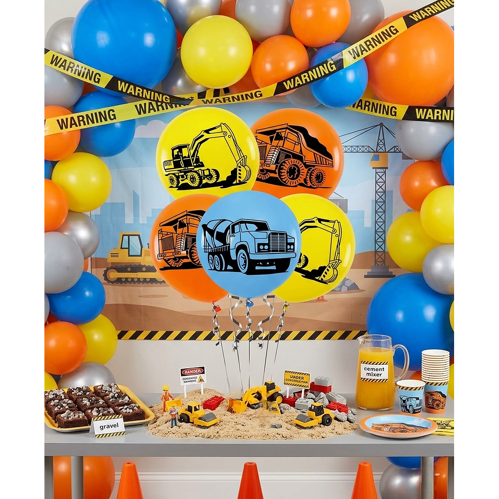 Globos látex construcción 10 unidades 