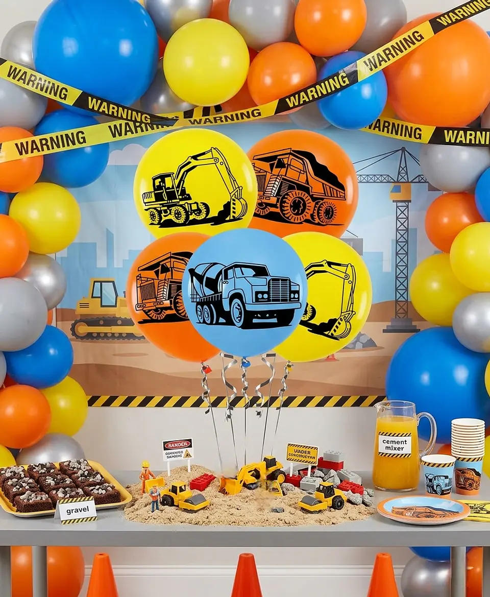 Globos látex construcción 10 unidades  2