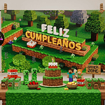 Fondo tela minecraft 70 x 120 cm