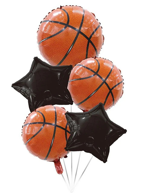 Set de globos basquetbol 5 piezas