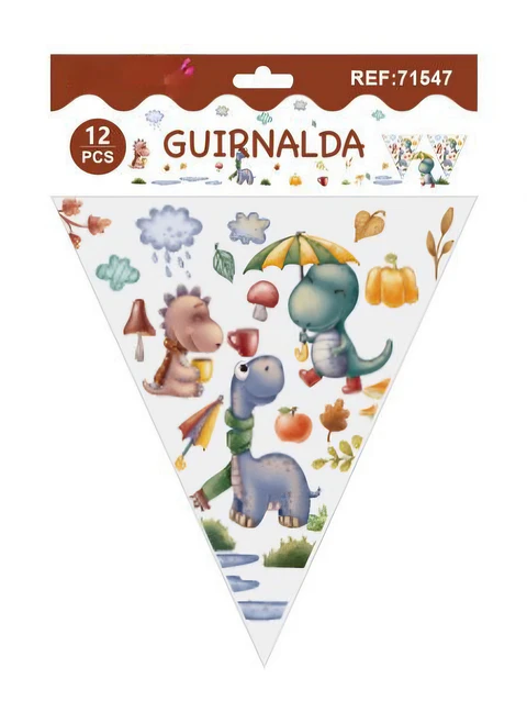 Banderin Dinosaurio 12 piezas 