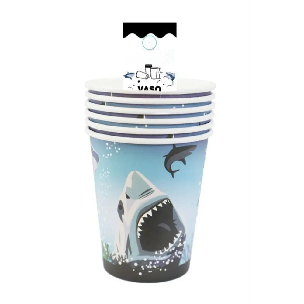 Vasos tiburon 6 piezas 