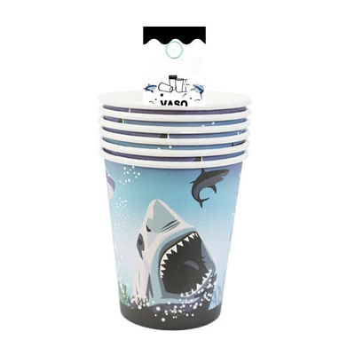 Vasos tiburon 6 piezas 