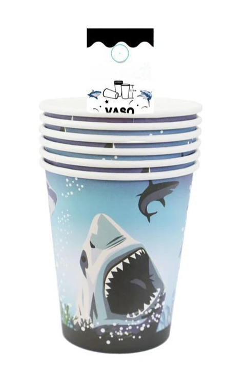 Vasos tiburon 6 piezas 