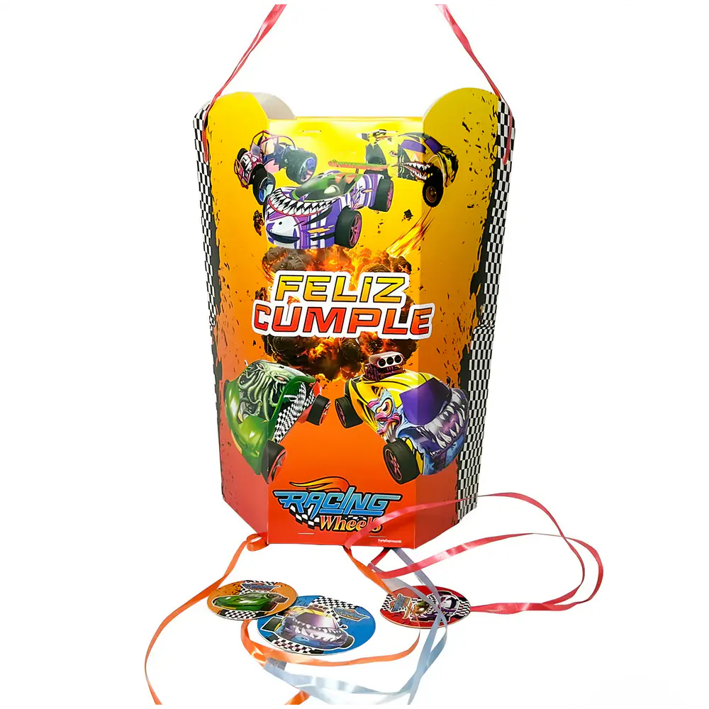 Piñata hexagonal Racing Wheels 