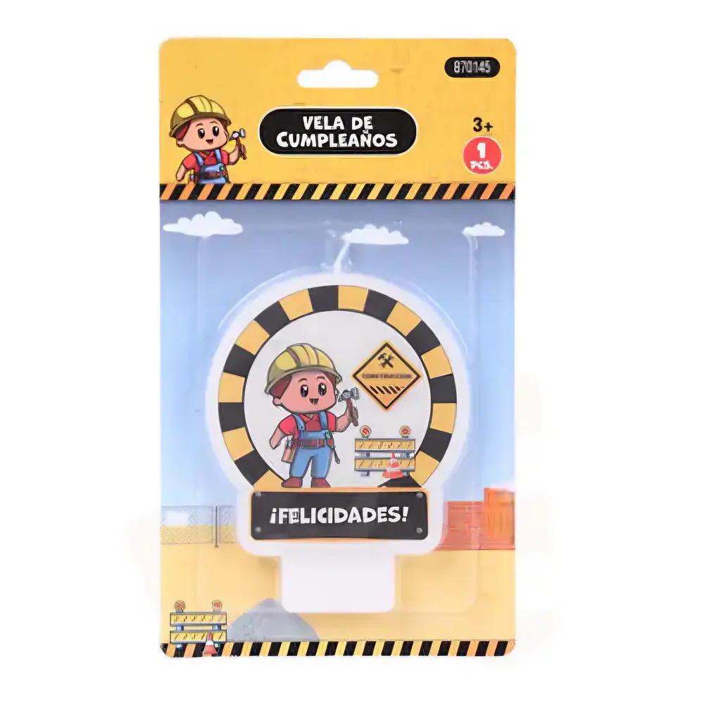 Vela cumpleaños construcción 