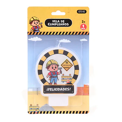 Vela cumpleaños construcción 