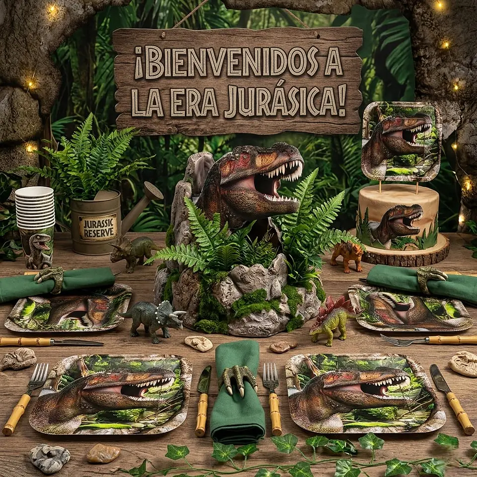 Platos Dinosaurio T-Rex 6 unidades 2