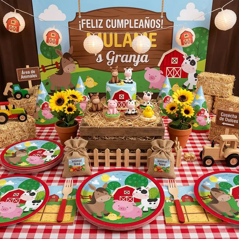 Platos Granja de Animalitos 6 unidades  2