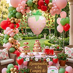 Globo frutilla pastel