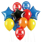 Set de globos decorativos carrera 12 unidades