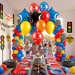 Set de globos decorativos carrera 12 unidades